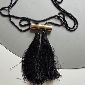 💜 3 for $10 Black Tassel Necklace with Gold Accent